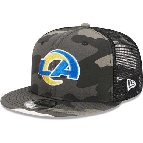 Men's Fanatics Branded Black/White Los Angeles Rams Fundamental Alternate Trucker Snapback Hat