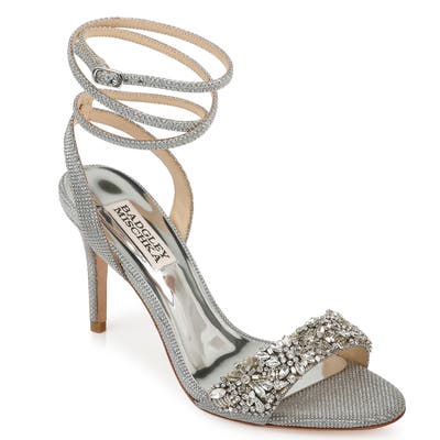 Badgley Mischka Jen Ankle Strap Sandal, Metallic