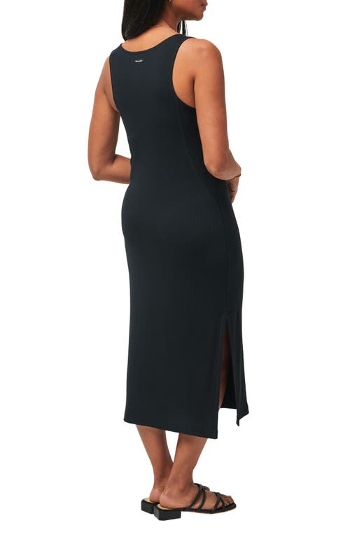 Shop Travismathew Hadley Wood Sleeveless Rib Midi Dress In Black