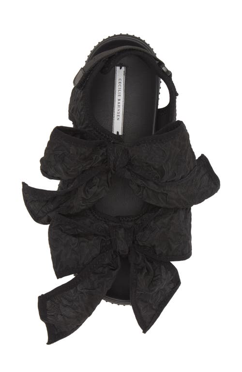 Shop Cecilie Bahnsen Valeria Bow Sport Sandal In Black/black