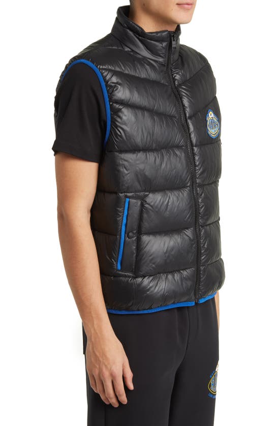 Shop Hugo Boss Boss X Nfl Corner Recycled Polyamide Puffer Vest In Los Angeles Rams Black