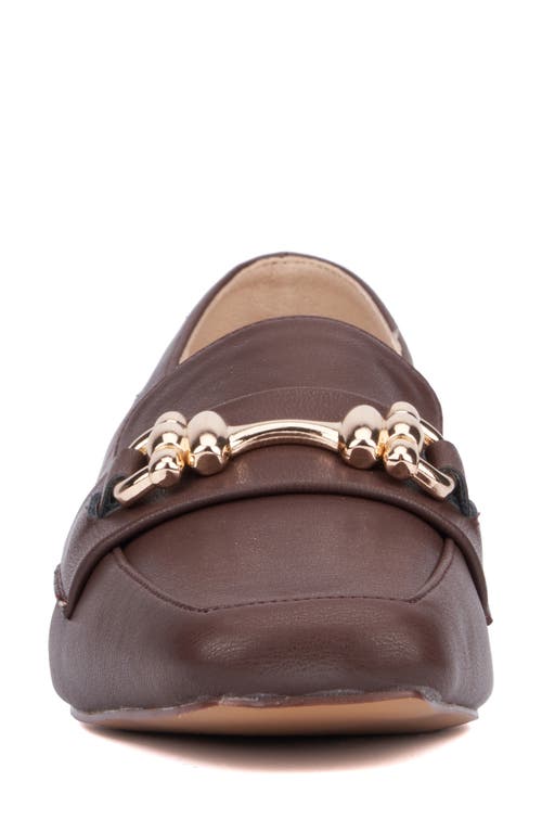 New York And Company Damara Horsebit Loafer In Chocolate