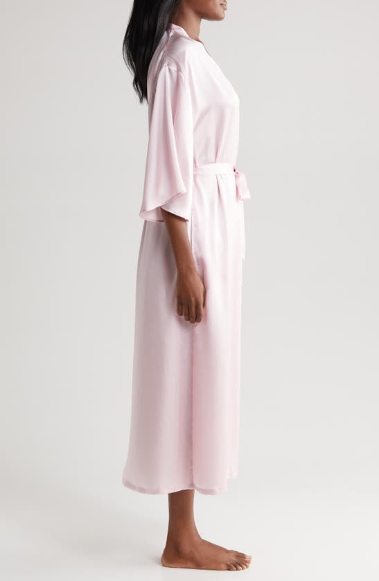 Shop Nordstrom Washable Silk Longline Robe In Pink Cake