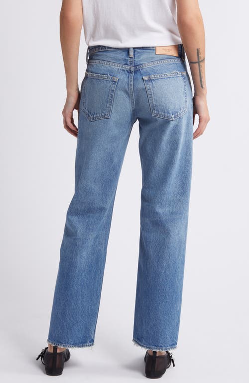 Shop Moussy Vintage Mv Cheval Low Rise Straight Leg Jeans In Light Blue