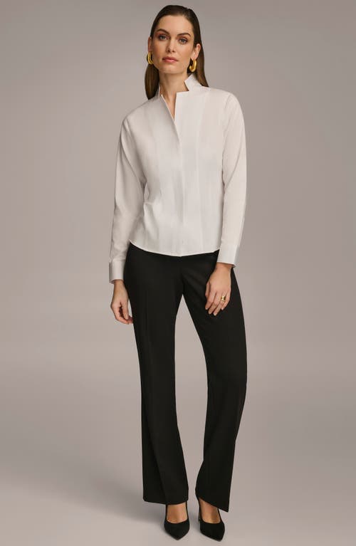 Shop Donna Karan New York Stand Collar Button-up Shirt In White