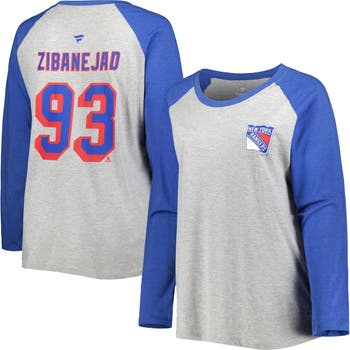 Women's Fanatics Branded Blue New York Rangers Lace-Up Jersey T-Shirt