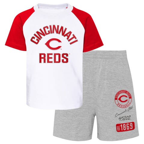 Infant White/Red Cincinnati Reds Position Player T-Shirt & Shorts Set