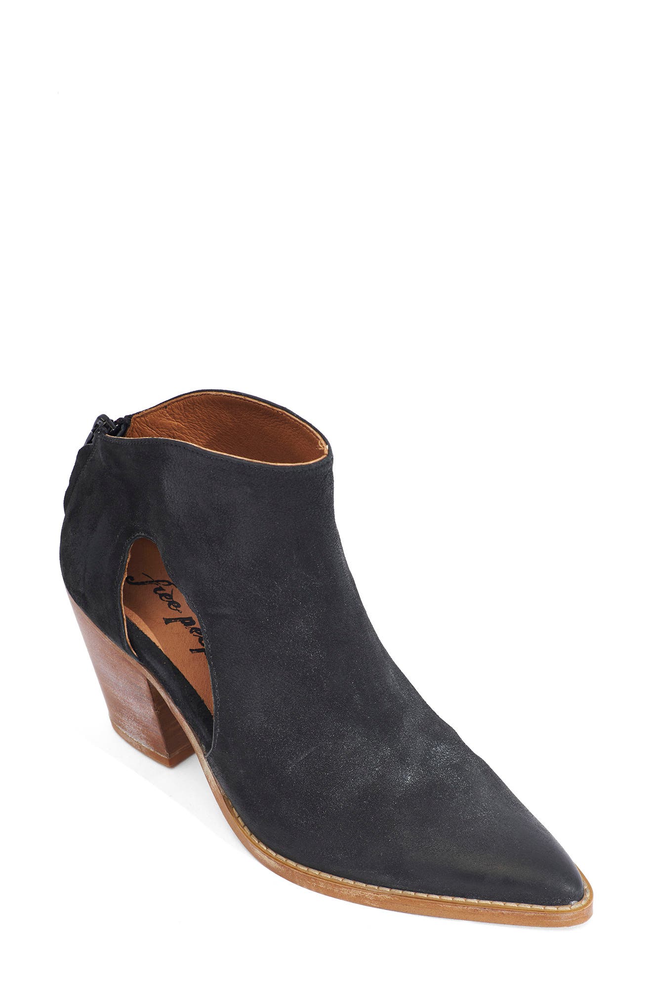 Free People Wilder Pointed Toe Bootie in Black Suede