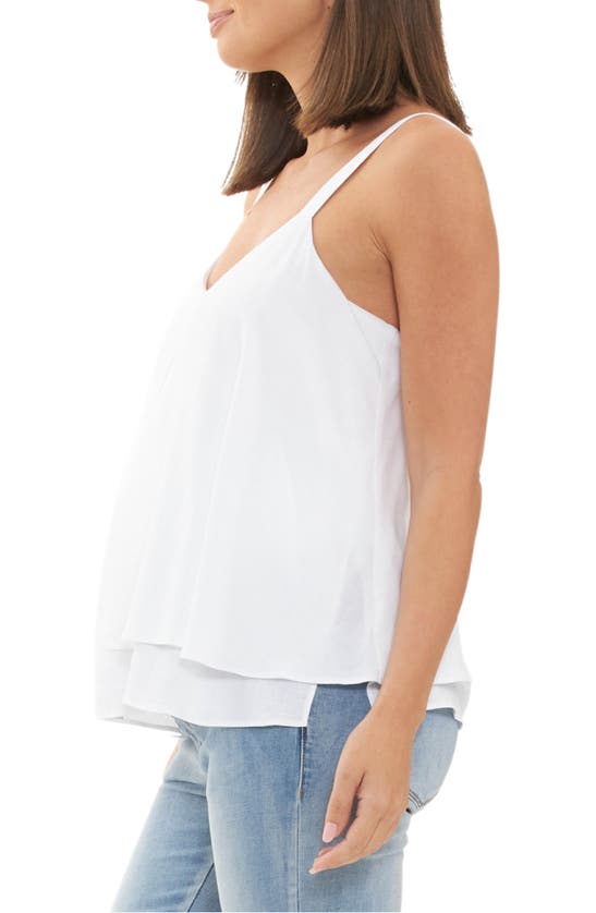 Ripe Maternity Stacy Split Front Maternity/nursing Camisole In White