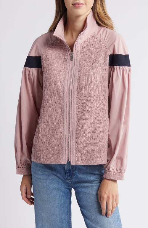 Nikki Lund Missy Water Repellent Smocked Jacket In Pink