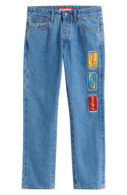 Icecream Fountain Patchwork Nonstretch Jeans In Caramel