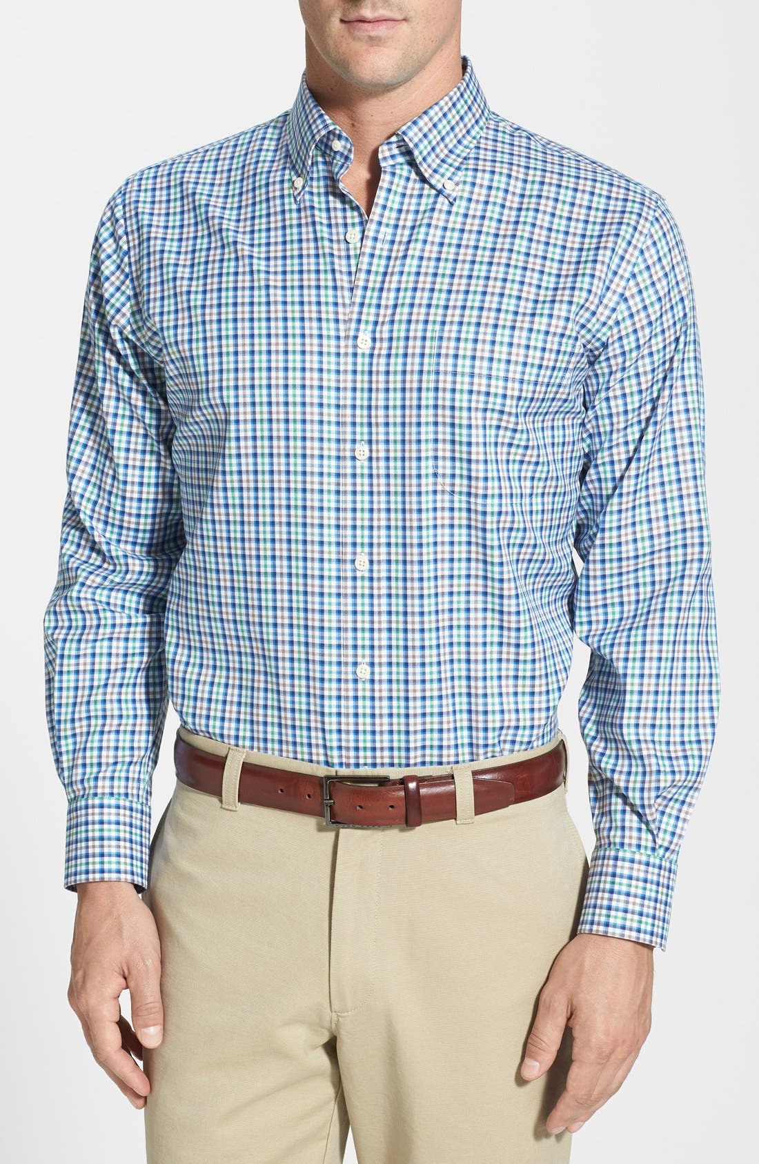 Peter Millar 'Nanoluxe' Regular Fit Easy Care Check Sport Shirt Nordstrom