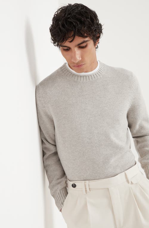 Shop Brunello Cucinelli Cashmere Sweater In Stone Grey