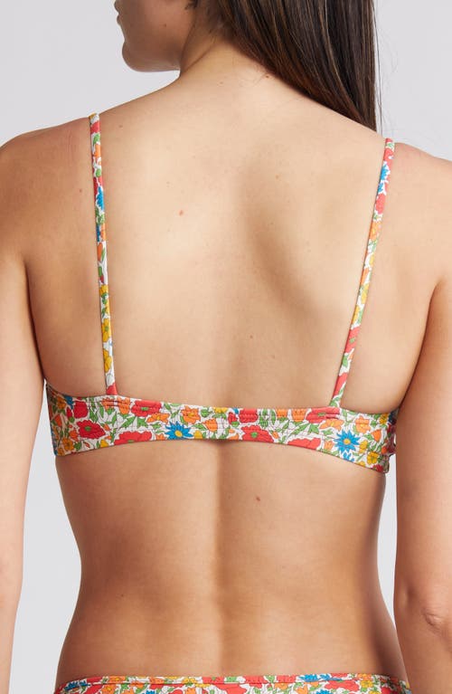 Shop Nu Swim X Liberty London Stas Floral Print Bikini Top In Red Multi