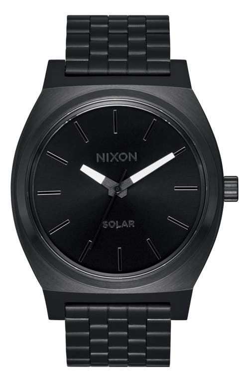 Nixon Time Teller Solar 40mm In All Black/white