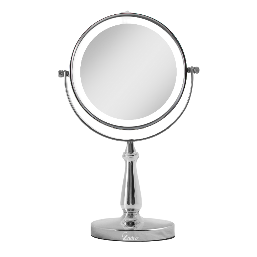 Zadro Lighted Makeup Mirror With 8x/1x Magnifications In Chrome