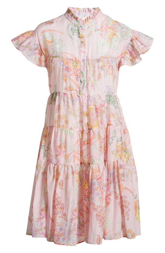 Shop Papinelle Coco Flutter Sleeve Cotton & Silk Short Nightgown In  Pink