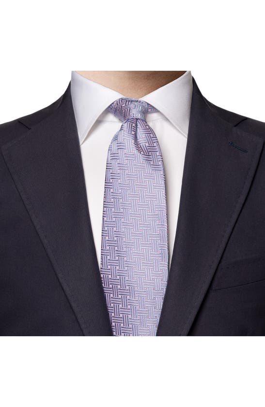 Shop Eton Basketweave Silk Tie In Medium Pink