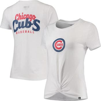 Chicago Cubs Women's Plus Size Lace-Up Thermal Long Sleeve T-Shirt - Royal