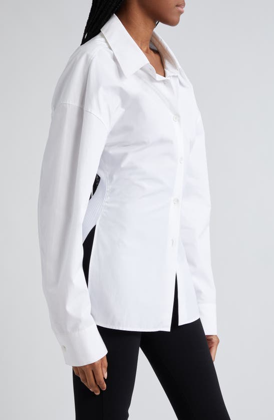 ALEXANDER WANG ALEXANDER WANG MIXED MEDIA BUTTON-UP SHIRT