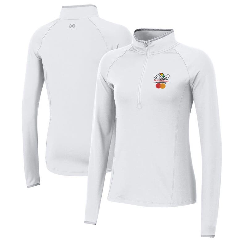 Under Armour White Arnold Palmer Invitational T2 Green Quarter-zip Pullover Top