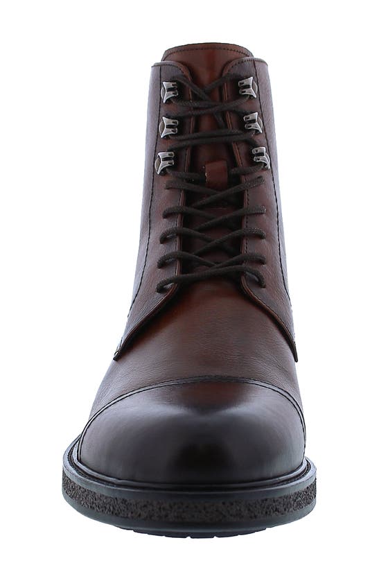 Zanzara Knossos Leather Lug Sole Boot In Cognac