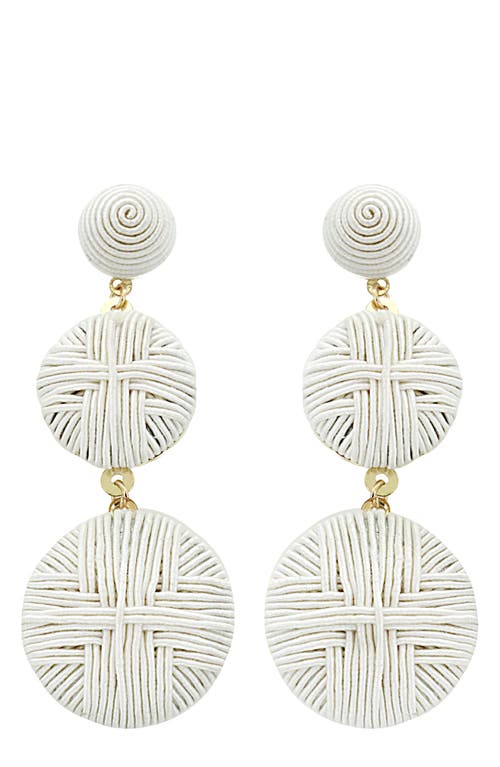 Panacea Wrapped Disc Linear Drop Earrings in White at Nordstrom