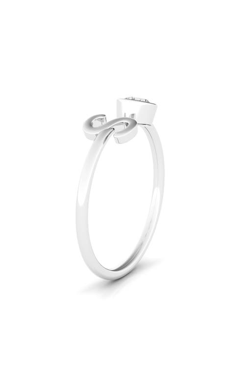 Hautecarat Lab Grown Diamond Letter Ring In 18k White Gold - S