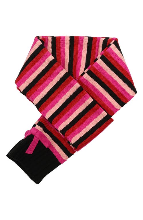 Shop Kate Spade New York Stripe Scarf In Marker Pink Multi