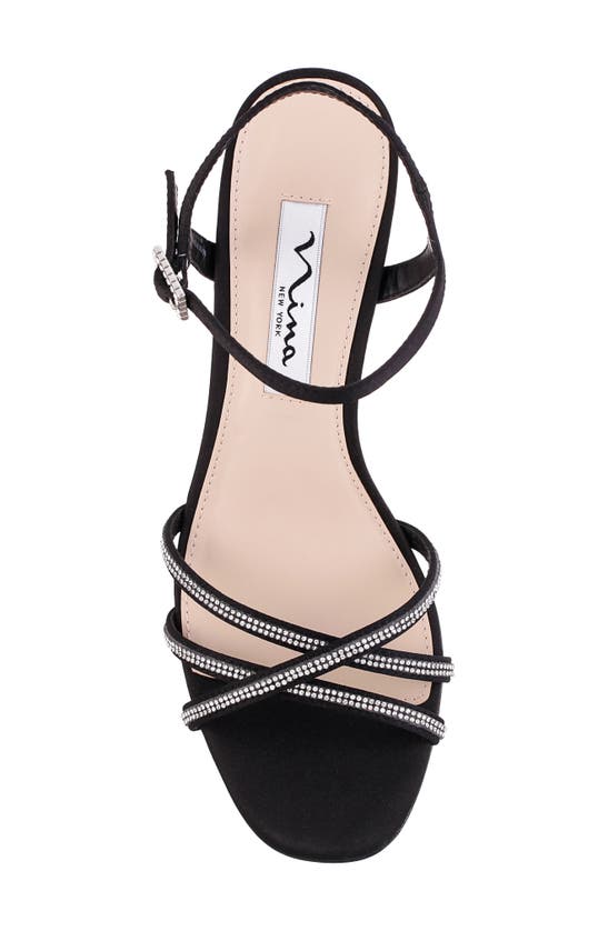 Shop Nina Bobby Embellished Ankle Strap Sandal In Black
