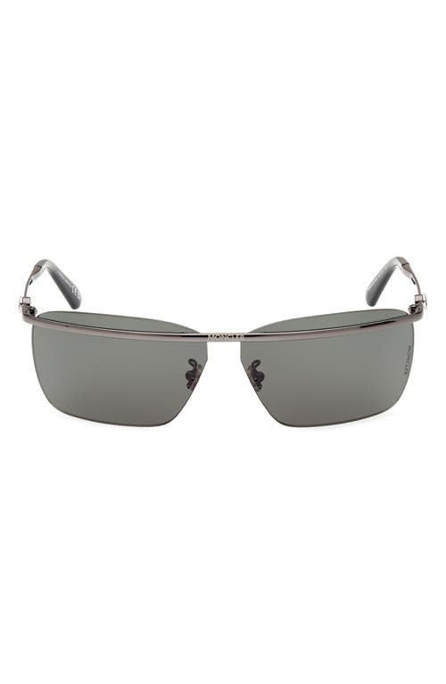 MONCLER MONCLER NIVELER 67MM OVERSIZE RECTANGULAR SUNGLASSES