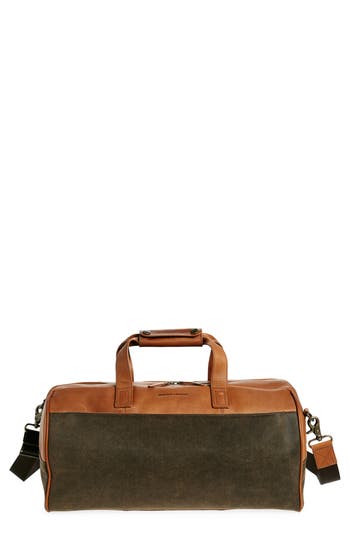 Johnston & Murphy Antique Duffle Bag In Chocolate/brown