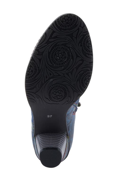L'artiste By Spring Step Antilles Flower Embossed In Blue