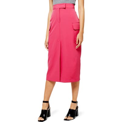 Topshop Utility Midi Skirt, US (fits like 0) - Pink