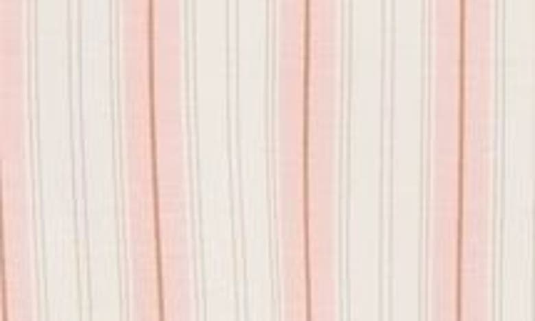 Shop Eenk Stripe Lace Trim Button-up Shirt In Pink Stripe