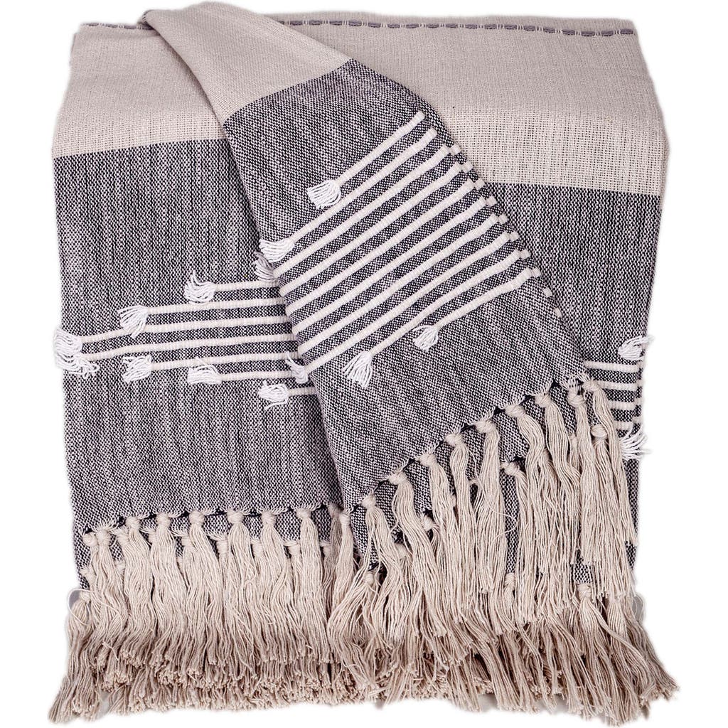 Parkland Collection Adonia Tasseled Throw Blanket In Multi Grey