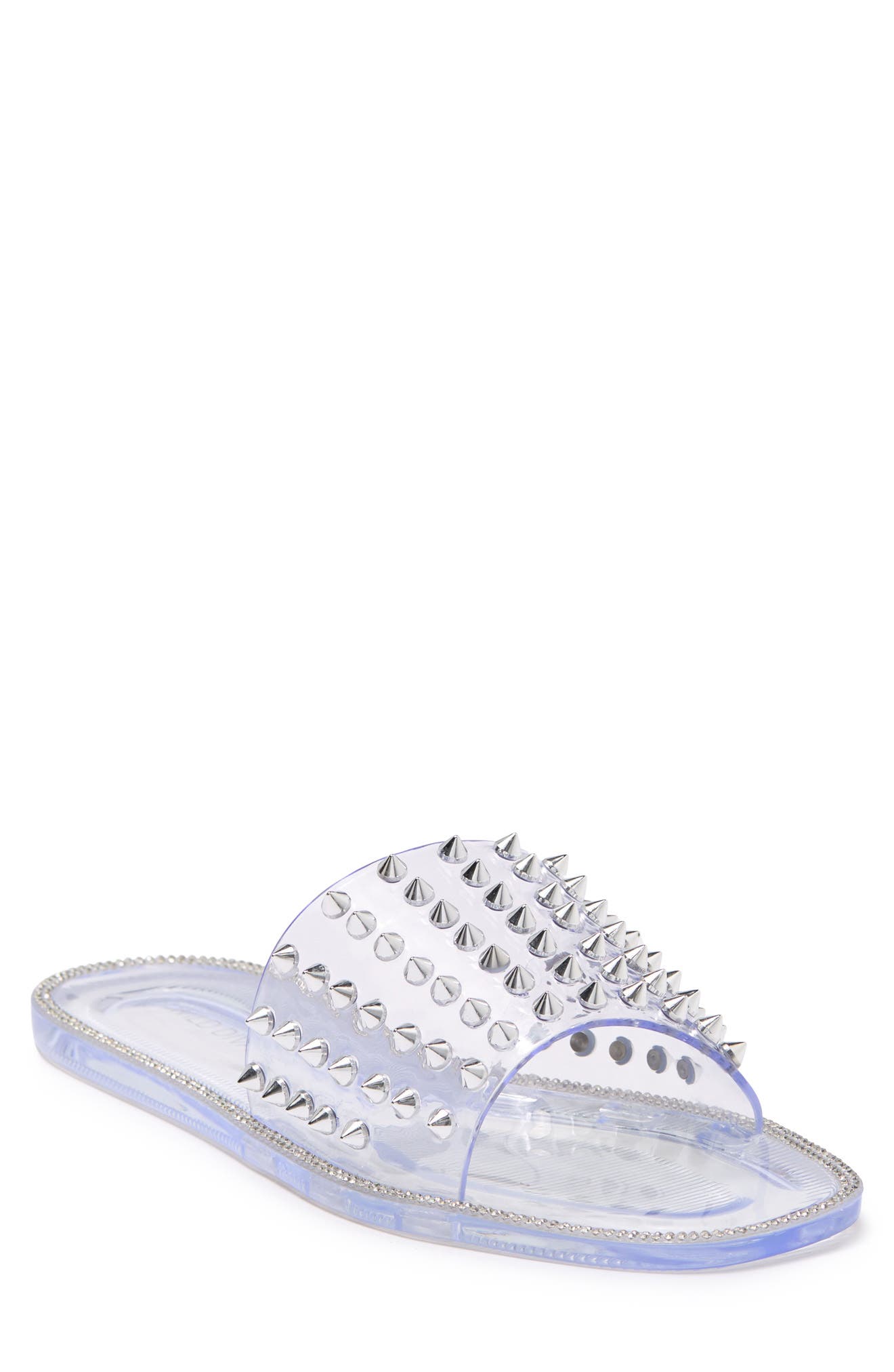 Strap Wild Diva Studded Sandals Wild Diva Clear Slides