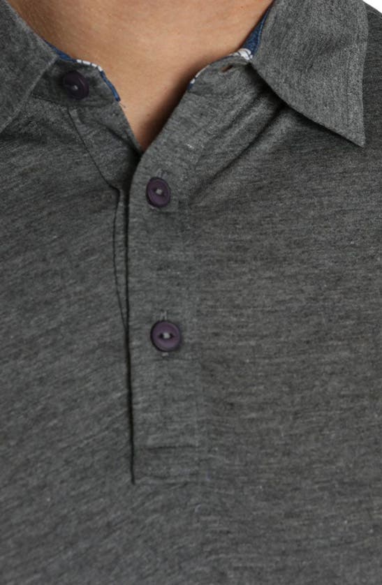 Shop Jachs Stretch Polo In Charcoal