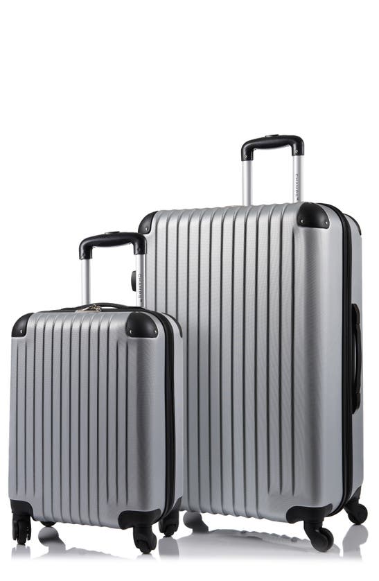 Champs Tourist Suitcase 2-piece Luggage Set In Silver