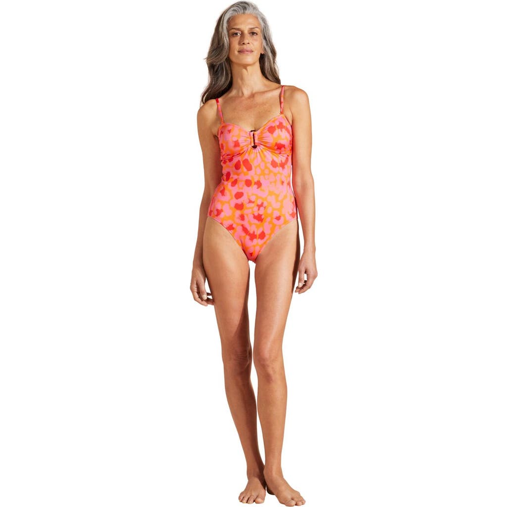 Vilebrequin Abstract Leopard Printed One-piece Swimsuit In Abricot