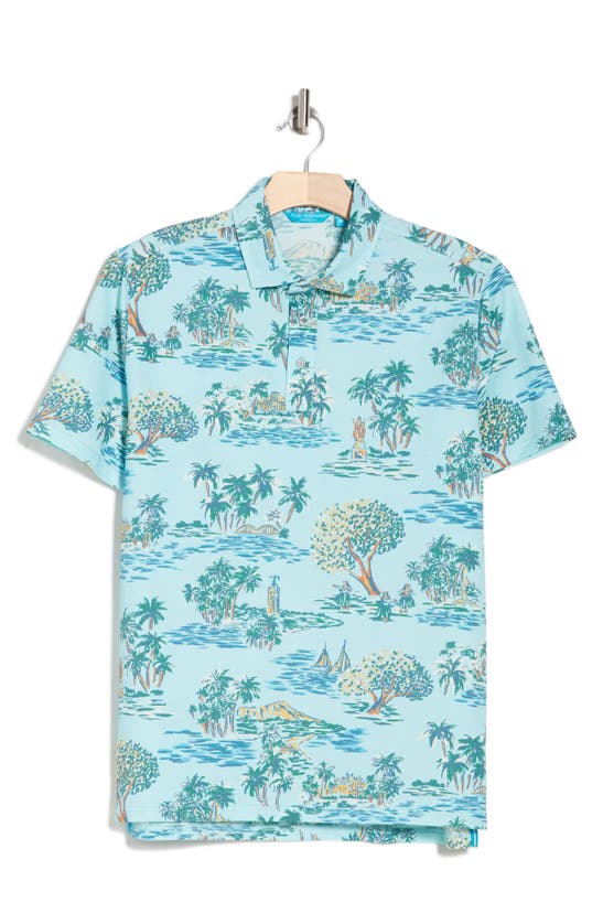 Shop Tori Richard Aloha Toile Short Sleeve Shirt In Aqua
