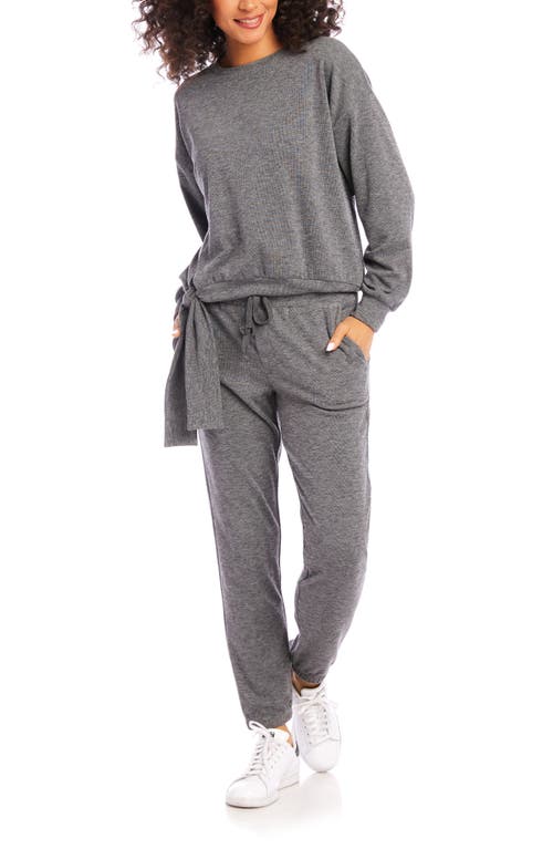 Karen Kane High Waist Sweatpants in Heather Grey 