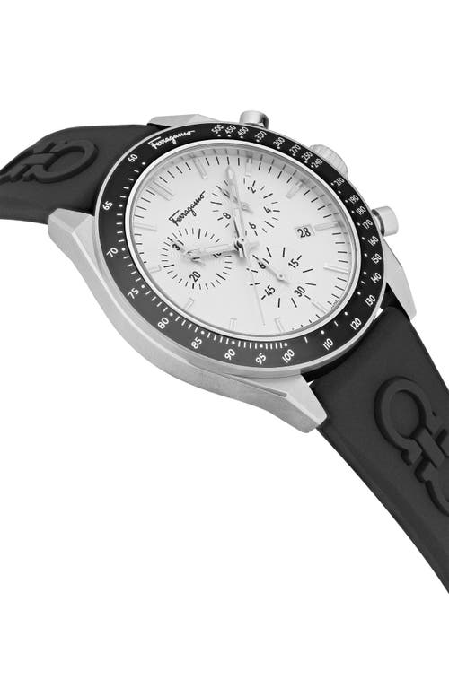 Ferragamo Urban Chrono Silicone Watch In Black