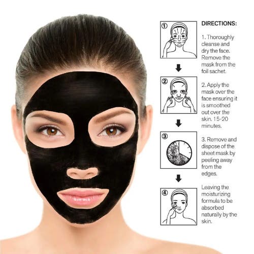 Pursonic Purifying Charcoal Sheet Mask In Black