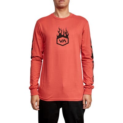 Rvca Forged Long Sleeve T-Shirt, Red