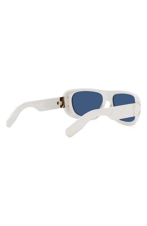 Shop Dior Lady 95.22 S1i 59mm Square Sunglasses In Ivory/blue