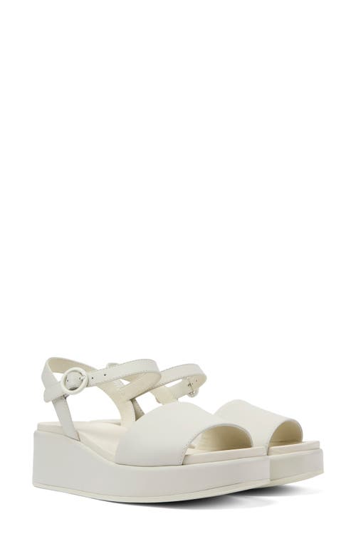 Camper Misia Platform Sandal White Natural at Nordstrom,