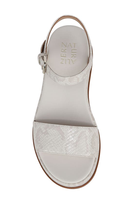 Shop Naturalizer Zane Ankle Strap Platform Sandal In Beige Snake Pattern Faux Leath