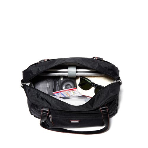 Baggallini Overnight Expandable Laptop Tote Bag With Rfid Wristlet In Black Cheetah Emboss
