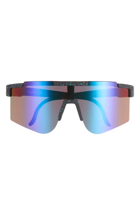 Men's Hurley Resolution 57mm Square Mirrored Sunglasses